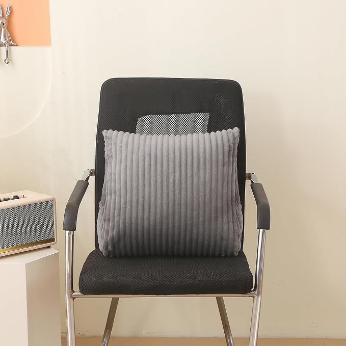 Corduroy Wedge Reading Pillow for Bed, 3 Sizes, 4 Colors for Bed, Sofa, Office Chair (Grey, Small 16 * 14 * 7in)
