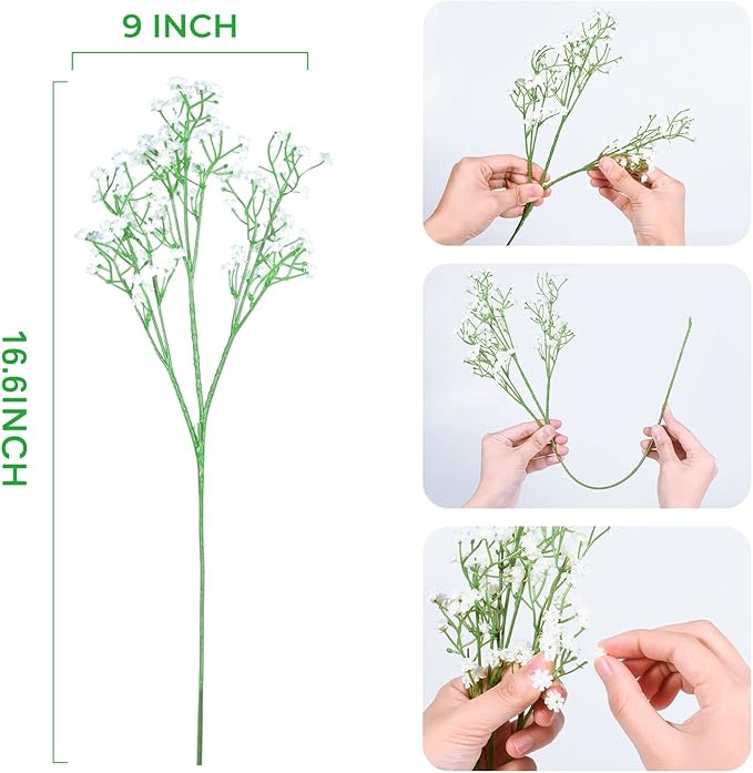 LYLYFAN Babys Breath Artificial Flowers,30 Pcs Gypsophila Faux Flowers for Wedding Party Home Garden Decoration
