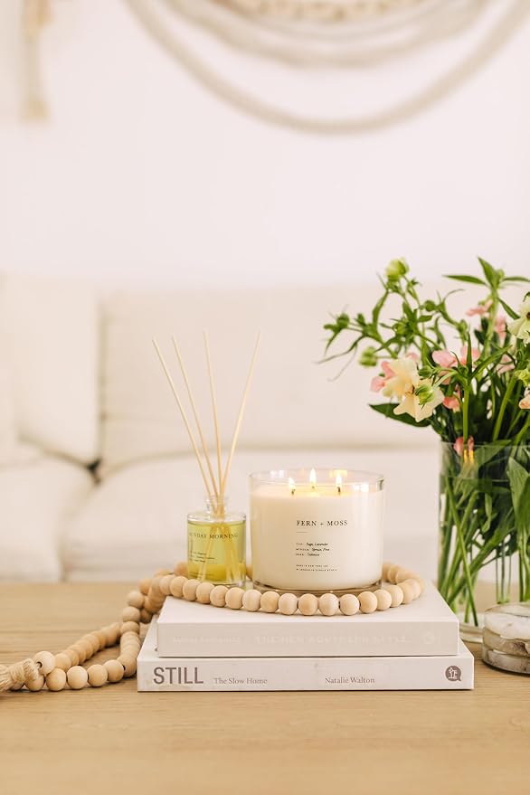Brooklyn Candle Studio Fern & Moss XL 3 Wick Candle - Luxury Scented Candle, Vegan Soy Wax, Hand Poured in The USA, 100 Hour Slow Burn Time - 27oz