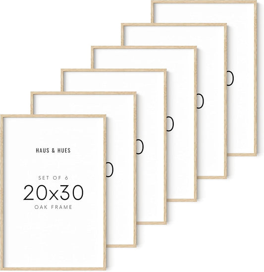 HAUS AND HUES 20x30 Picture Frames - Set of 6, Poster Frames, Gallery Wall Frame Set (Beige) - 20 x 30 Inches