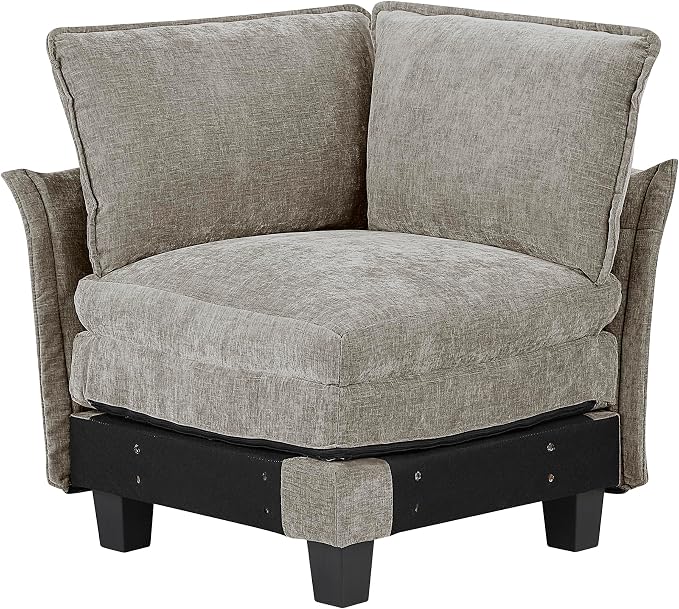Lexicon Modular Sectional Sofa, Module for Sectional Couch, Corner Seat, Removable Cushion Cover, Soft Upholstery, Durable Frame, Customizable Comfort, Chenille Dark Pewter