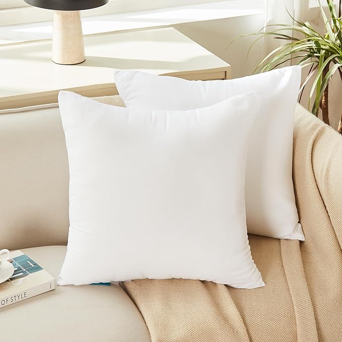 Oubonun 12 x 20 Throw Pillow Inserts - Soft, Plush & Decorative Down Alternative Pillows for Couch Sofa Bed, Machine Washable - White, Pack of 4
