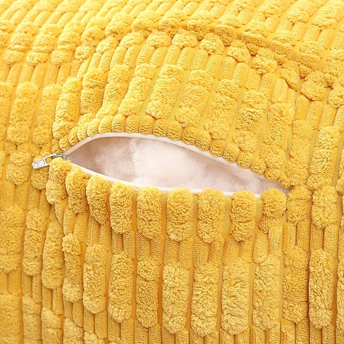 Reading Pillow for Sitting in Bed with Arm,Yellow Corduroy,M | Sitting Pillow for Teens Back Support,17" Backrest Pillow Supports Reading,Gaming & Relaxing in Bed,Couch,Floor