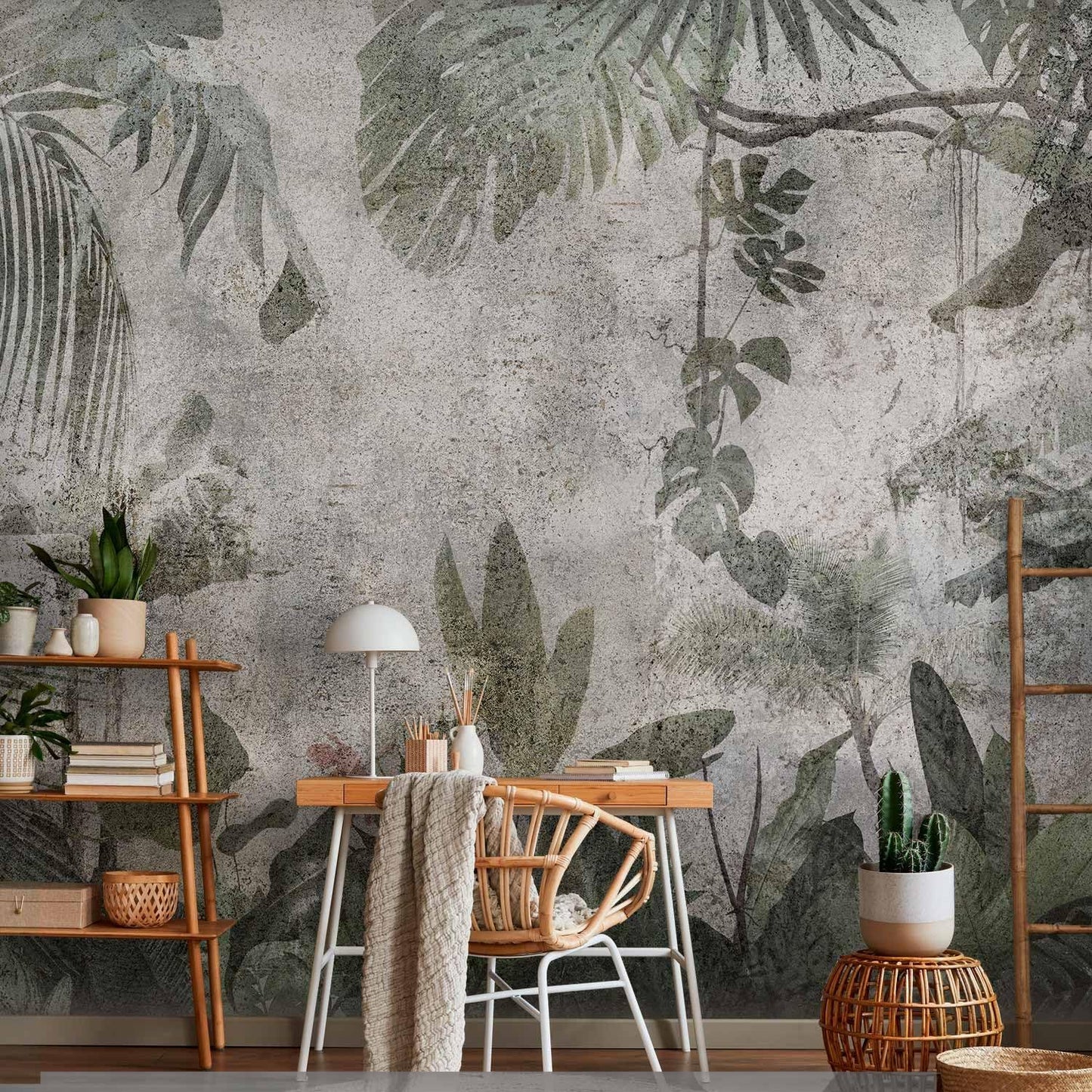 artgeist Premium Wall Mural Tropical Leaves 177x124 in - XXL Non-Woven Wallpaper Fleece Wall Decor Photo Print Picture Image Design Landscape Jungle Nature Monstera Palm Leaves b-C-0821-a-a