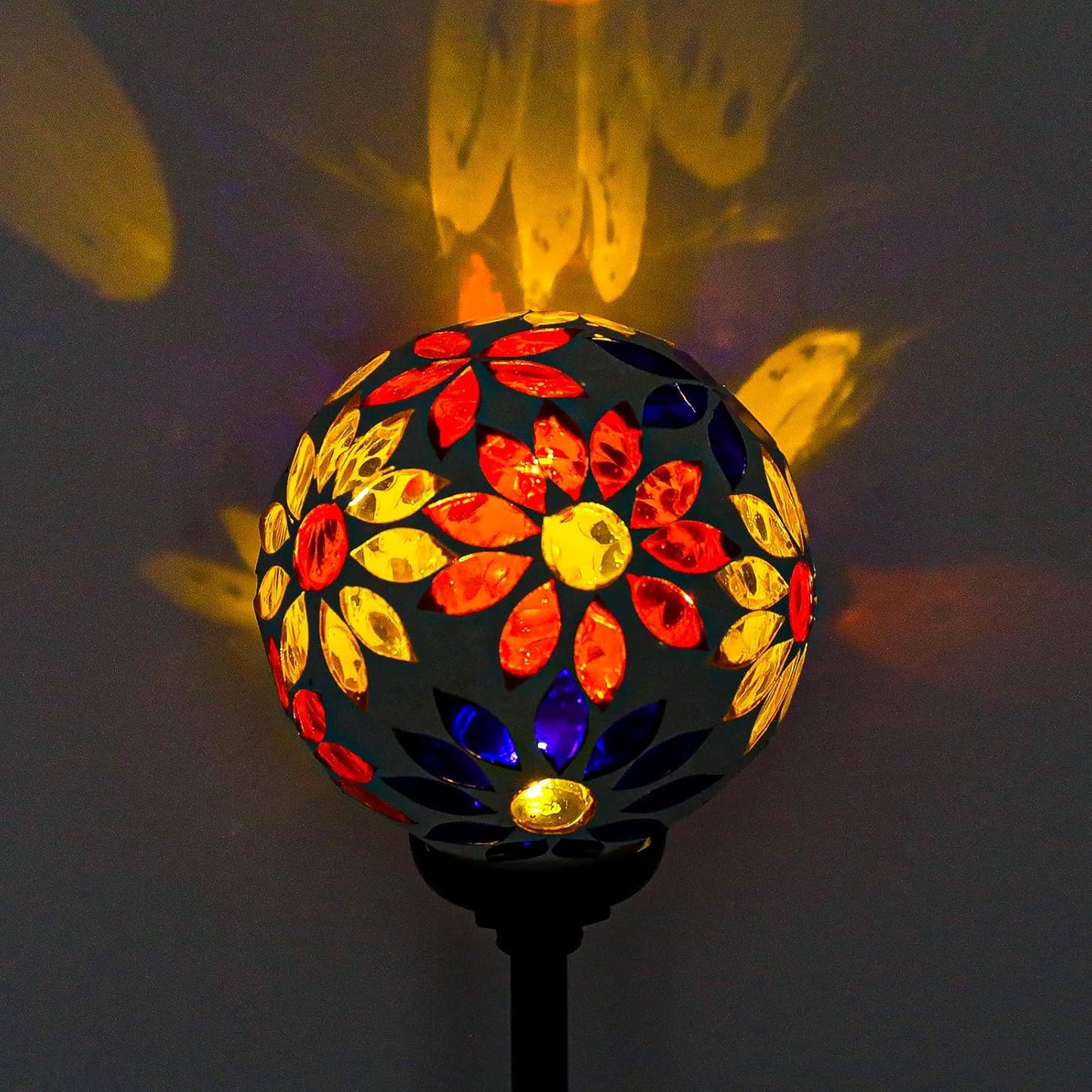 VCUTEKA Solar Garden Lights, Mosaic Solar Lights Outdoor Decor Pathway Light Waterpoof LED Stake Light for Landscape Lawn Patio Yard Decoration 1 Pack