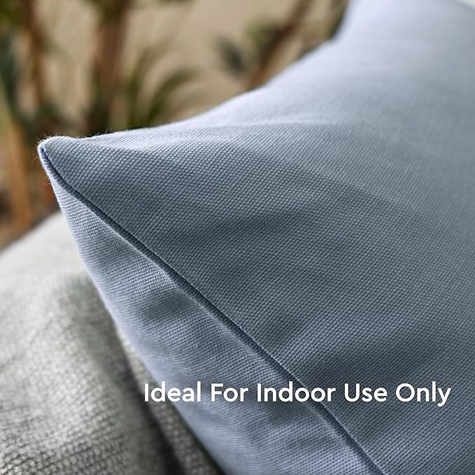 Encasa XO Throw Pillow Covers 20x20 in Set of 2 B Grey | No Inserts | Cotton Pillow Covers for Living Room, Bed, Sofa, Couch | Decorative Cushion Covers with Improved Zipper