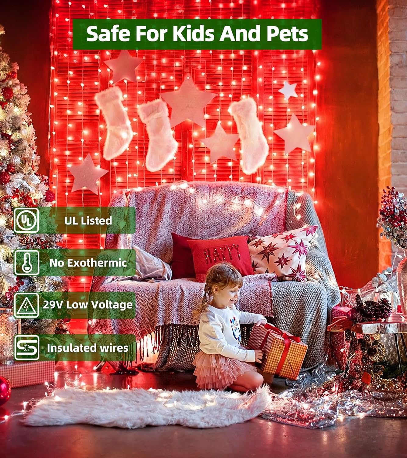 750 LED Outdoor Christmas Lights Decorations, 246ft Green Wire LED Christmas String Lights with Timer Memory, Twinkle Lighs for Indoor Outdoor Xmas Party Christmas Tree Wedding Garden Patio Red