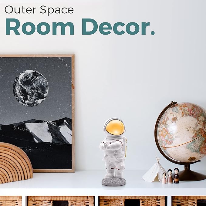 Astronaut Figurine Statue for Desk and Office Decor - Mini Spaceman Figures for Shelf, Gaming, and Men's Room Decorations - Space Gifts and Cool Masculine Home Decor Accessories
