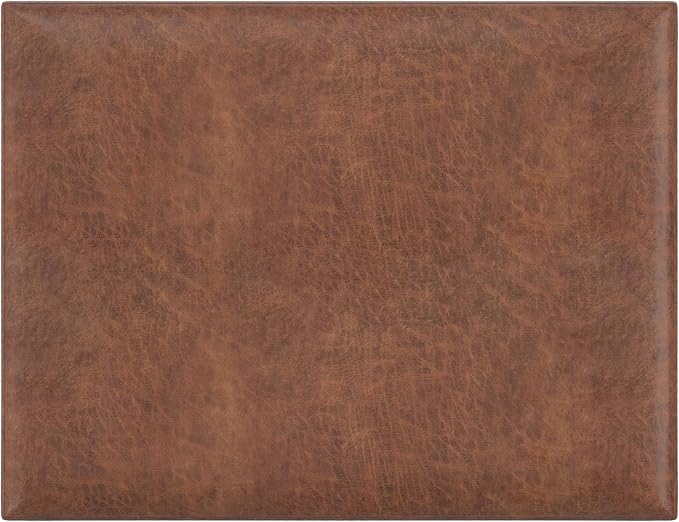 SIMPLIHOME Owen Coffee Table Storage Ottoman - 34" Wide x 19" High Upholstered Vegan Leather Rectangular Lift-Top Ottoman in Distressed Saddle Brown, Mid-Century Modern Bench with Tapered Legs
