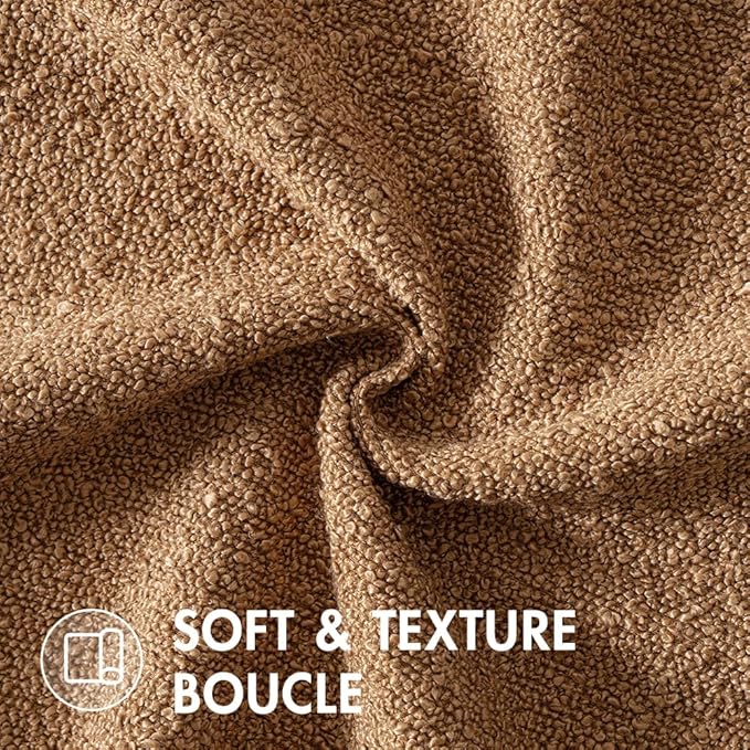 MIULEE 18x18 Inch Decorative Pillow Covers for Couch Bed Set of 2 Textured Boucle Neutral Throw Pillow Covers Brown Tobacco Accent Solid Vintage Pillowcases Sofa Living Room Home Decor