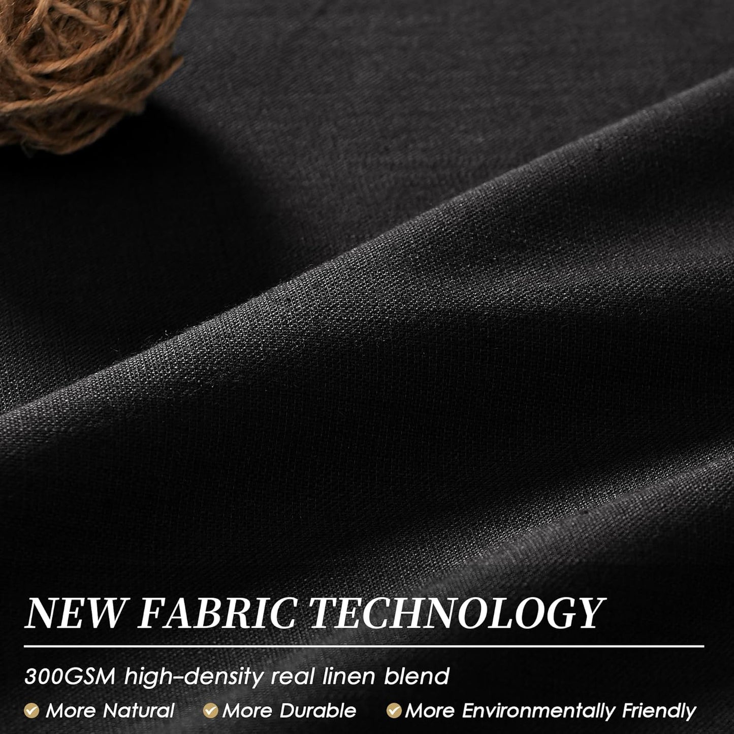 BOODII Black Blackout Curtains for Bedroom 80 Inch Length 2 Panels Set Room Darkening Curtains Linen Black Out Curtain Modern Thermal Insulated Living Room Drapes Back Tab 52x80