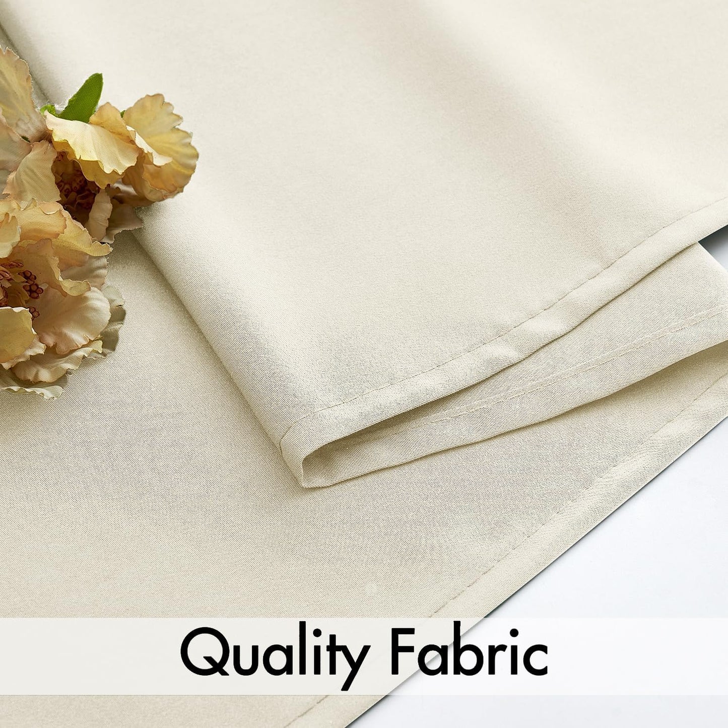 MIULEE Cream Beige Privacy Sheer Curtains That Let Light in 90 Inches Long Non-See-Through Semi Sheer Curtain Light Filtering Window Curtains Drapes for Living Room Bedroom 2 Panels Set 42 X 90