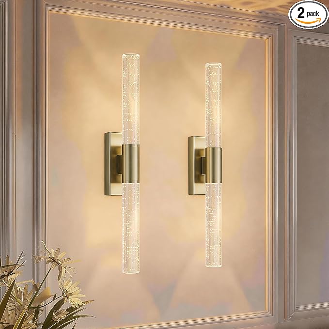 camuucci Battery Operated Wall Sconces Set of 2 Rechargeable Battery Powered Wall Light with 12000mAh Not Hardwired Dimmable Wall Lamp Fixtures for Bedroom Living Room Brown 20.9 Inches
