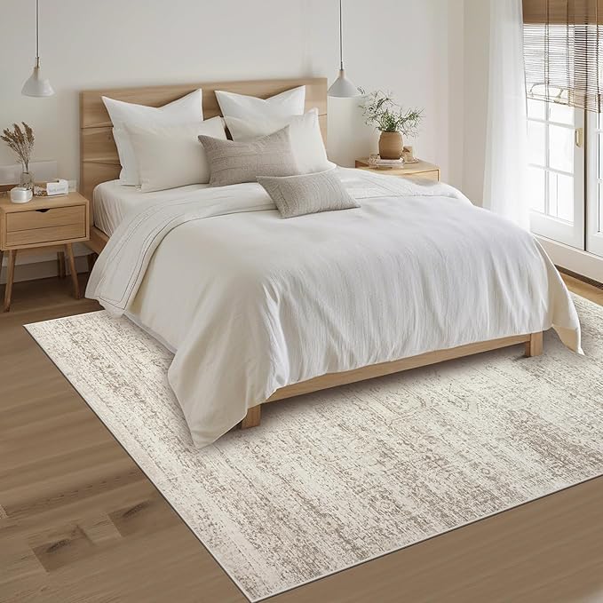 Srugn Washable Rugs 3x5 Area Rugs for Living Room,Bedroom- Non Slip Vintage Entryway Rug for Indoor Entry,Kitchen,Bathroom,Kids Girls Room,Home,Office,Ultra Soft Faux Wool Laundry Room Small Carpets
