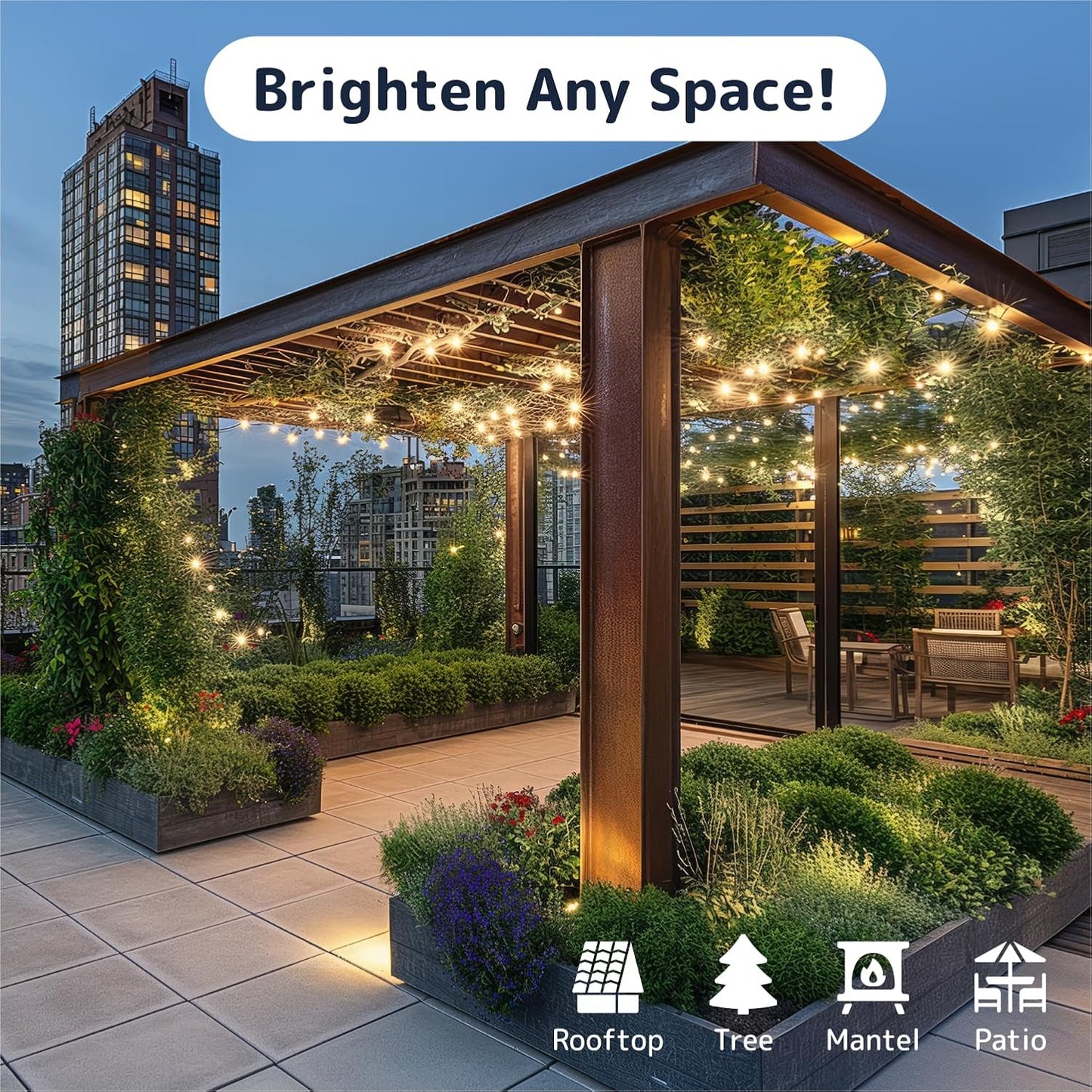 PREXTEX 500 Count Clear Christmas Tree Lights with Green Wire - 100 ft Warm White Twinkle Lights for Indoor or Outdoor Use - Holiday Fairy String Lights for Christmas Trees or Patios