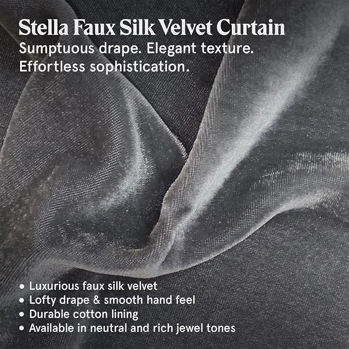 HiEnd Accents Stella Faux Silk Velvet Lumbar Pillow, 14x42 inch, Slate, Romantic Western Modern Traditional Style Luxury Bedding, Decorative Throw Pillow