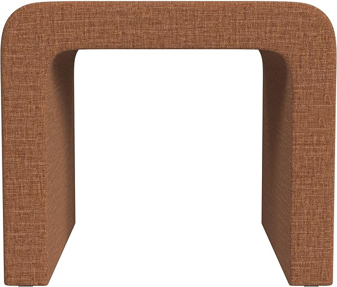 HomePop Modern Arch Chenille Ottoman|Homepop Home Décor|Ottoman for Living Room & Bedroom - Orange Rust