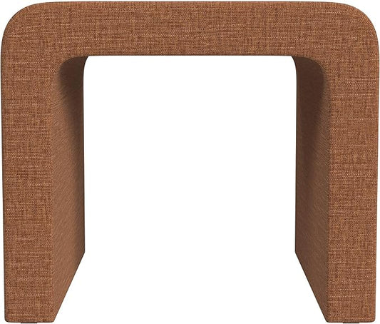 HomePop Modern Arch Chenille Ottoman|Homepop Home Décor|Ottoman for Living Room & Bedroom - Orange Rust