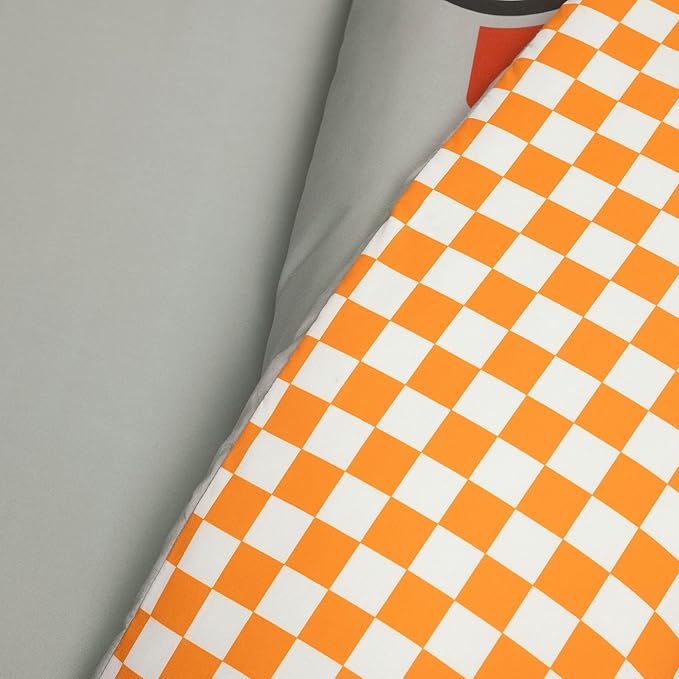 Lush Decor Racing Cars Reversible Comforter Queen Size 5 Piece Set Full/Queen Gray & Orange - Kids Bedding Set Queen Comforter - Car Decor