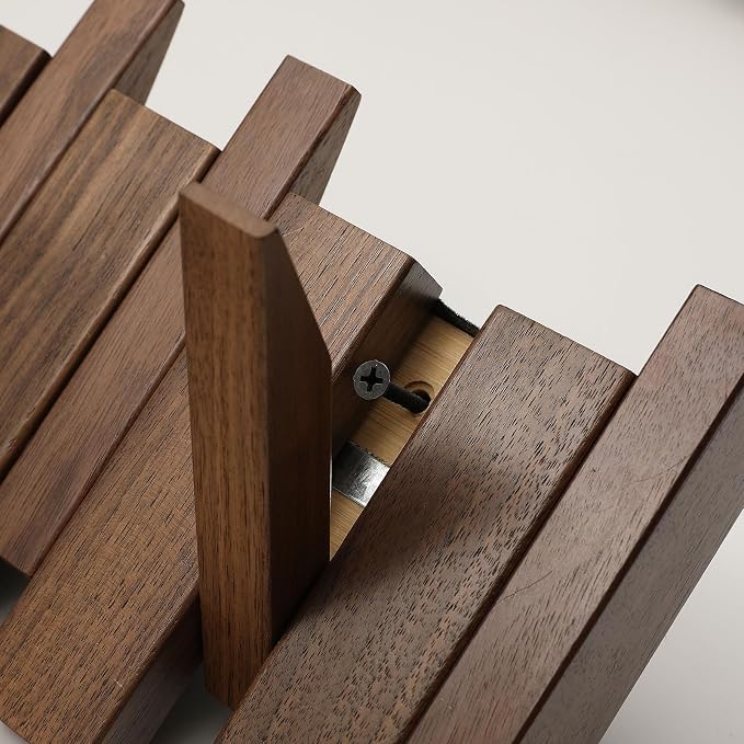 Wooden Coat Rack Hanger Wall Mount with 4 Hooks Wall Mounted Coat Rack Coat Rack Wall Mount Made of Walnut Wood