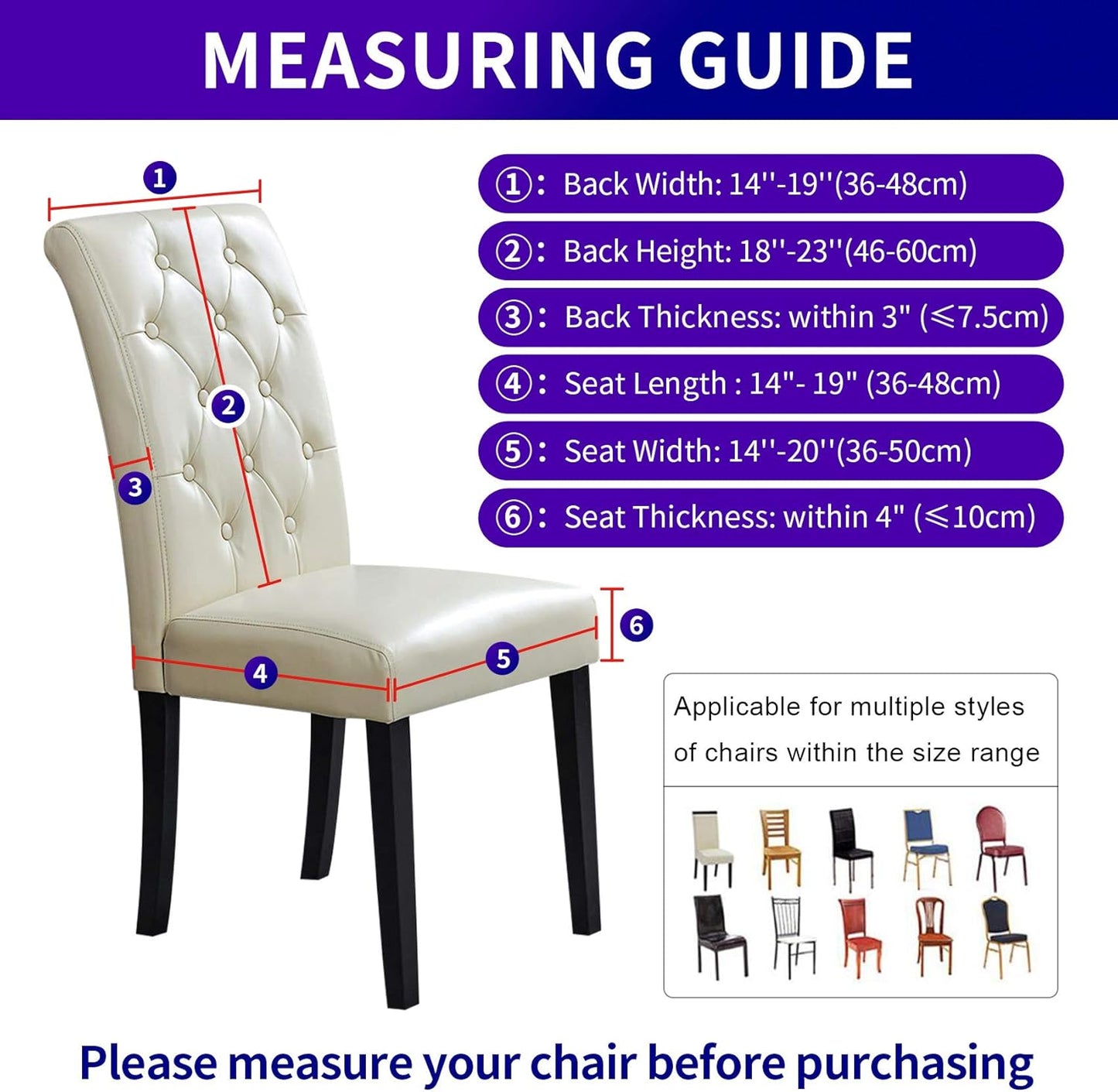 Howhic Stretch Chair Covers for Dining Room Set of 2, Removable Washable Dining Room Chair Covers, Dining Chair Slipcovers Seat Protector, Great for Home Decor and Banquet (Black, 2 Pack)