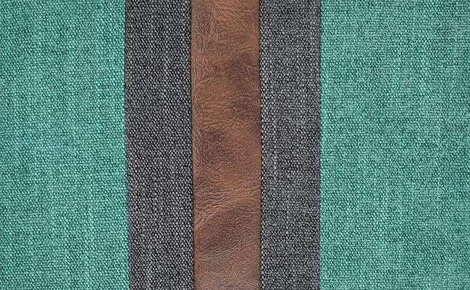 BOYSUM Set of 2 Leather Throw Pillow Covers Lumbar Cotton Linen Decor Patchwork Pillow Cover Faux Leather Pillows Cover for Couch Sofa Living Room Bedroom,Grass Green 12"x20"