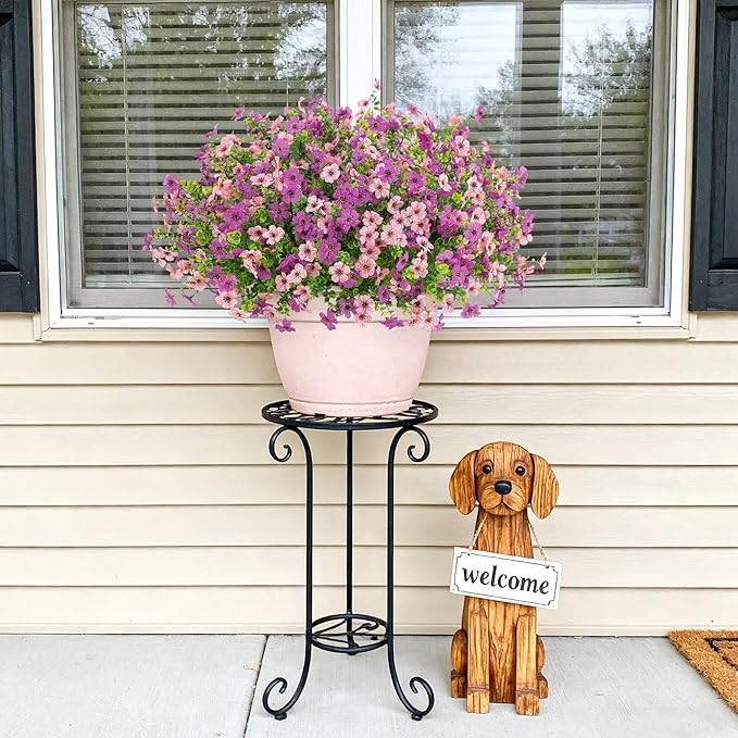 INXUGAO Artificial Fake Flowers Plants for Outdoor Spring Summer Decor, 12 Bundles Faux Silk Flowers for Outdoor Outside Planter Colorful Daisy UV Resistant Look Real for Front Door Porch Patio Yard
