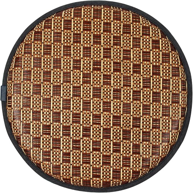 Round Seat Cushion with Ties Breathable Bar Stool Cushion Cover Tatami Pillow Kitchen, Home, Office Chair Cushion Cover (Deep Grey Cooling mat, 16 inch)