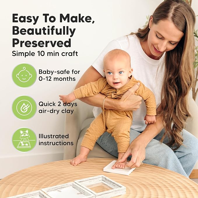KeaBabies Baby Shower Gifts for Boys, Girls and Pregnancy Journal Memory Book - Baby Hand and Footprint Kit for Baby, Newborn Keepsake Footprint Kit - 90 Pages Hardcover Pregnancy Book Planner