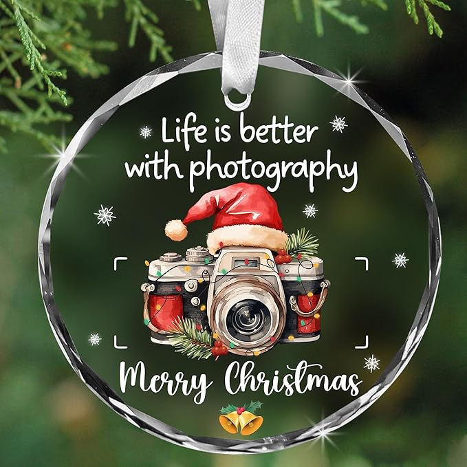 Photography Ornament – Camera Christmas Ornament, Photography Christmas Ornament, Camera Ornaments for Christmas Tree, Gifts for Photography Enthusiast, Camera Christmas Tree Ornament