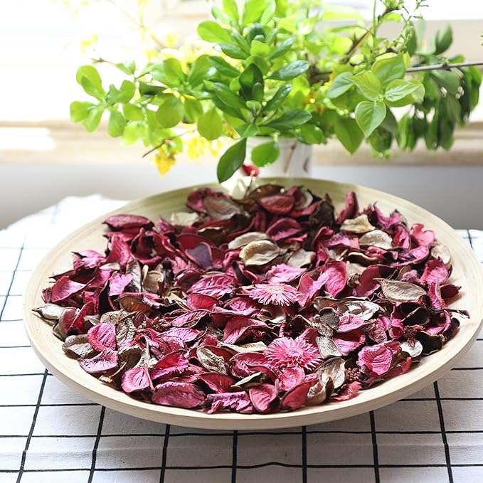 Qingbei Rina Potpourri Bags,Rose Scented Potpourri Dried Flowers, Pink Decorative Bowl Vase Fillers,Home Fragrance Sachet,2 Bags-8.4oz
