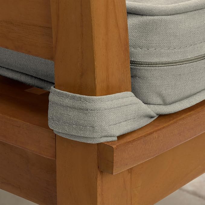 Arden 19 x 19 Luxury Foam Outdoor Double Welted Dining Seat Cushion, Made with PROFOAM, Performance Fabric, Rain-Proof, Fade Resistant, Heathered Taupe Woven Solid