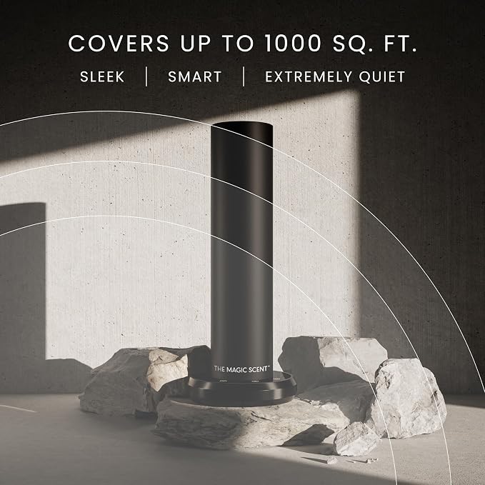 The Magic Scent Bluetooth Diffuser: Smart Ultra-Quiet Cold-Air Waterless Scent Diffuser for Home, Hotel, & Office - Programmable Intensity & Timer - Premium Aroma Oil Included
