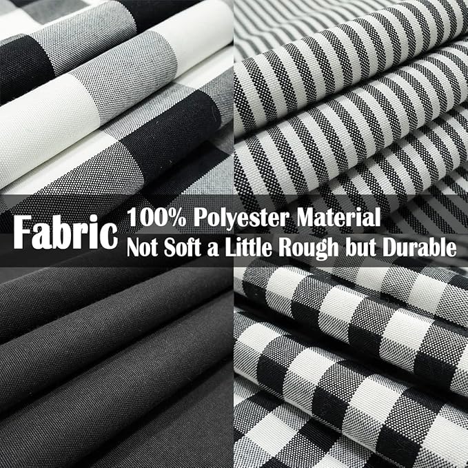 CARRIE HOME Buffalo Plaid Black Throw Pillow Covers 20x20 Set of 4 Decorative Black Outdoor Pillow Covers for Patio and Porch
