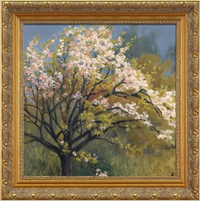 DIY Wood Canvas Frame for 36x36 Portrait Landscape Oil Paintings Art Prints, Vintage Gold Ornate Frame, Gold Wall Decor for Living Room Bedroom Exhibition (No Plexiglass & Backing Board)