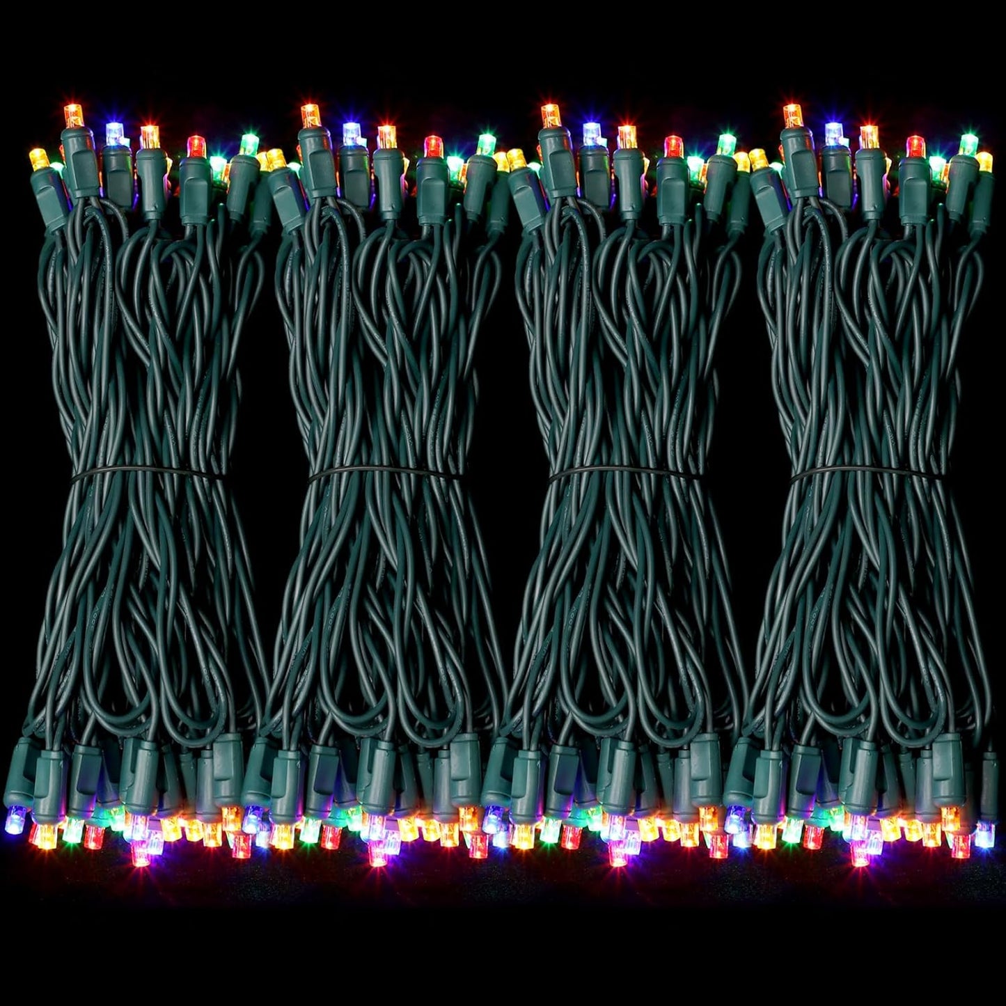 1200LED (24pk of 50L) String Lights, LED Christmas Lights, 6" SPACING,Green Wire, Multicolour