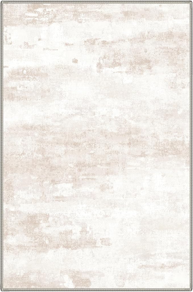 BEIMO 2x3 Rugs for Entryway Entrance Kitchen Bathroom, Machine Washable Rug Modern Abstract Soft Area Rug, Low Pile Indoor Floor Carpet with Non Slip Backing, Oat Beige
