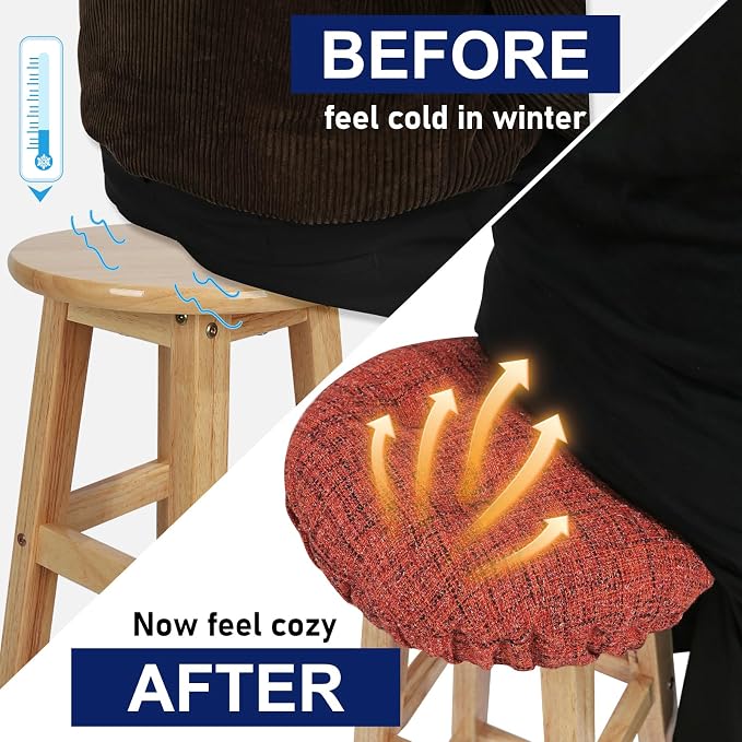 SINOSSO Modern Bar Stool Cushion Dia.14, Fashion Interweaving Design Anti-Skid Silicone Round Stool Seat Cushion Cover Padded (Red, L,1)