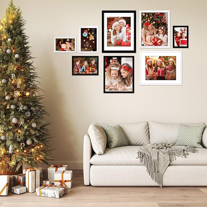 FIXSMITH 5x7 Picture Frame Set of 6, Black Photo Frames Bulk with HD Plexiglass, Display Pictures 4x6 with Mat or 5x7 Without Mat, Multi Picture Frames Collage for Tabletop or Wall Display