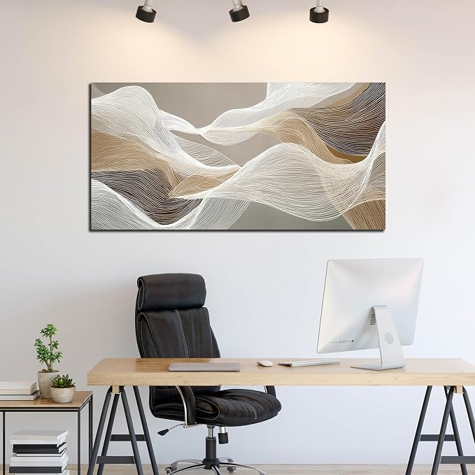 AOZEMI Abstract Wall Art Grey Wall Decor White Pictures Art Print Modern Canvas Artwork for Bedroom Bathroom Living Room Office 29"x 59"