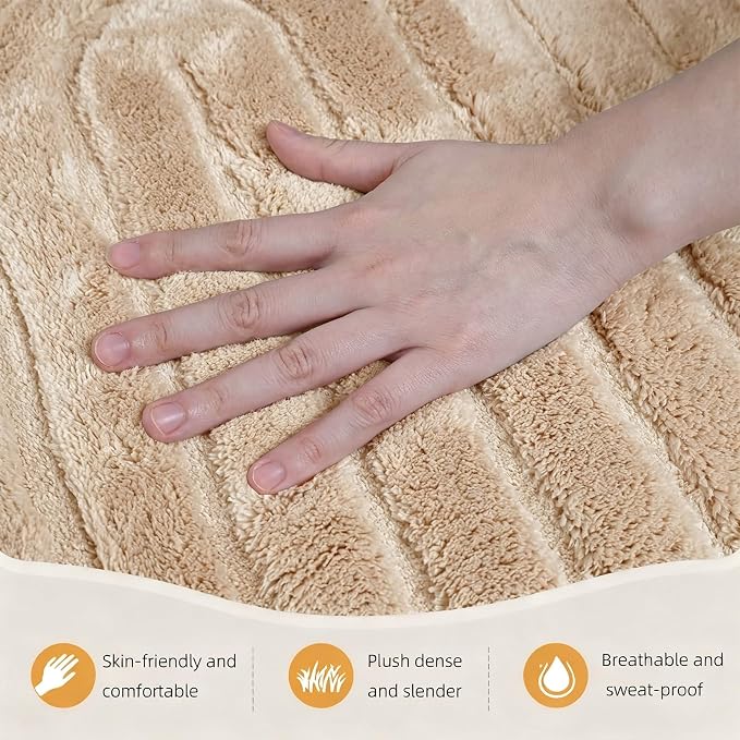 Brown Geometric 5x7 Solid Area Rug, Washable for Living Room Bedroom | Ultra Soft Thick Boho High-Low Pile Texture Indoor Carpet, Fluffy, Non-Slip Rugs for Bedroom, Kids Room, Nursery, Home Office
