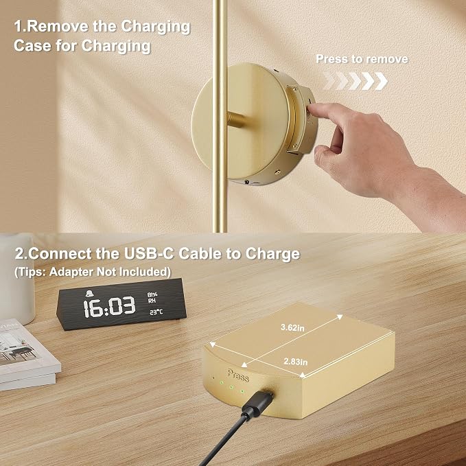 KARTOOSH Removable Battery Operated Wall Sconces with Remote Control 350°Rotate LED Wireless Wall Lights with 3 Color Temperatures & Dimming for Bedroom, Hallway,28.3 Inch (2 Pack)