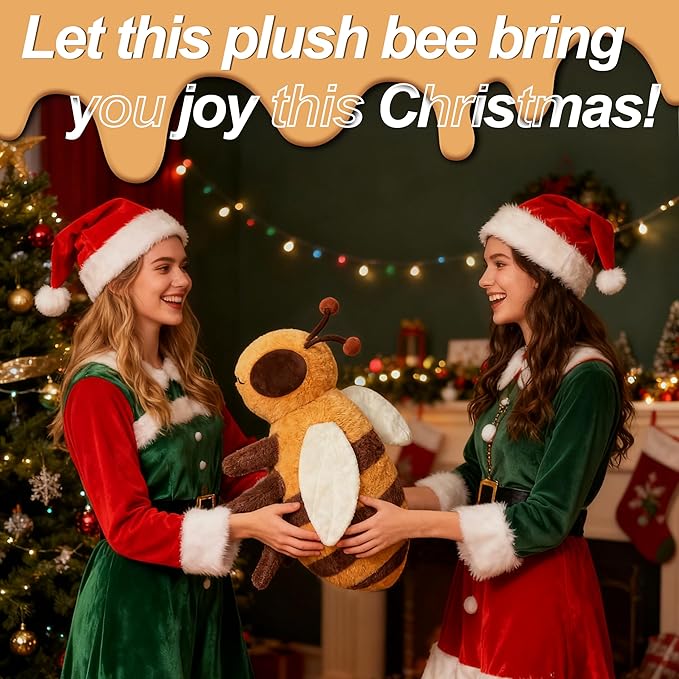 CSVBTRF Weighted Stuffed Animal, 4.2 lbs 21" Bee Plush Hugging Pillow for Gift - Bee Stuffed Animal