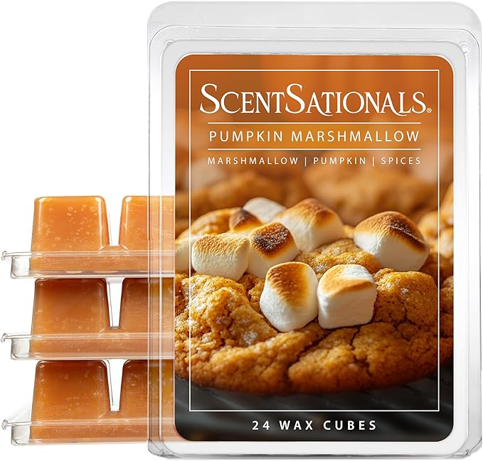 Scentsationals Pumpkin Marshmallow Scented Wax Melts - Pumpkin, Spices, & Marshmallow, 10oz (24 Cubes)