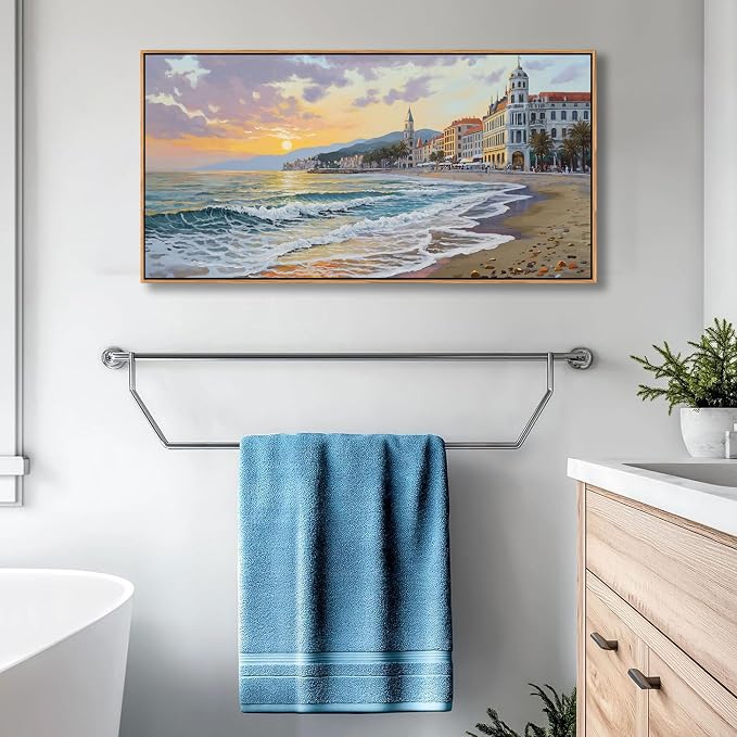 YDYSUNE Beach Wall Art Canvas for Painting Retro Ocean Wall Decor Sunset Coastal Painting Seaside Artwork for Living Room,Bedroom,Office,Dinning Decoration Size 20x40 Inches