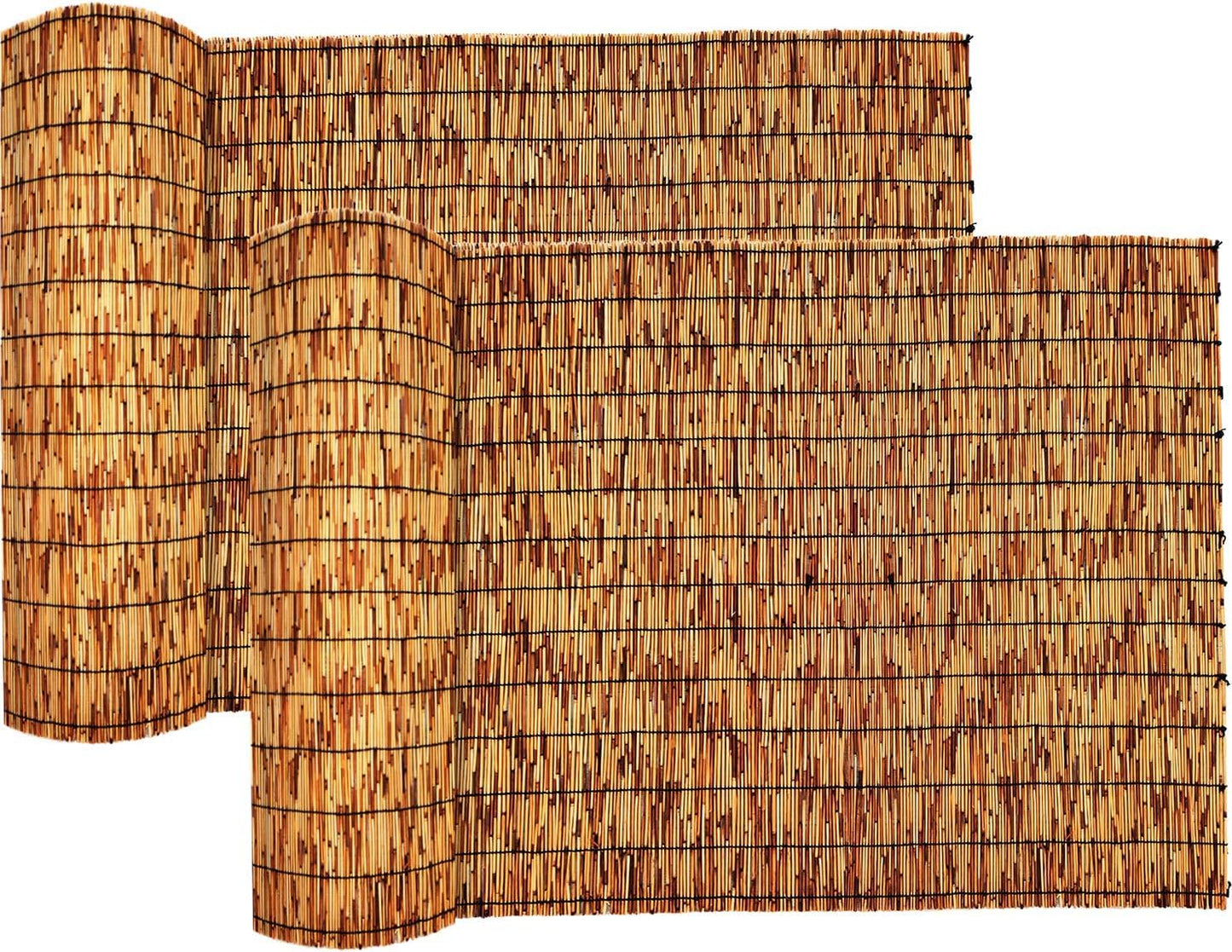 Reed Fencing Rolls,Patio Privacy Screen,Decorative Bamboo Fence Rolls for Patio Balcony Garden Backyard Outdoor,4x16FT(2Pcs)