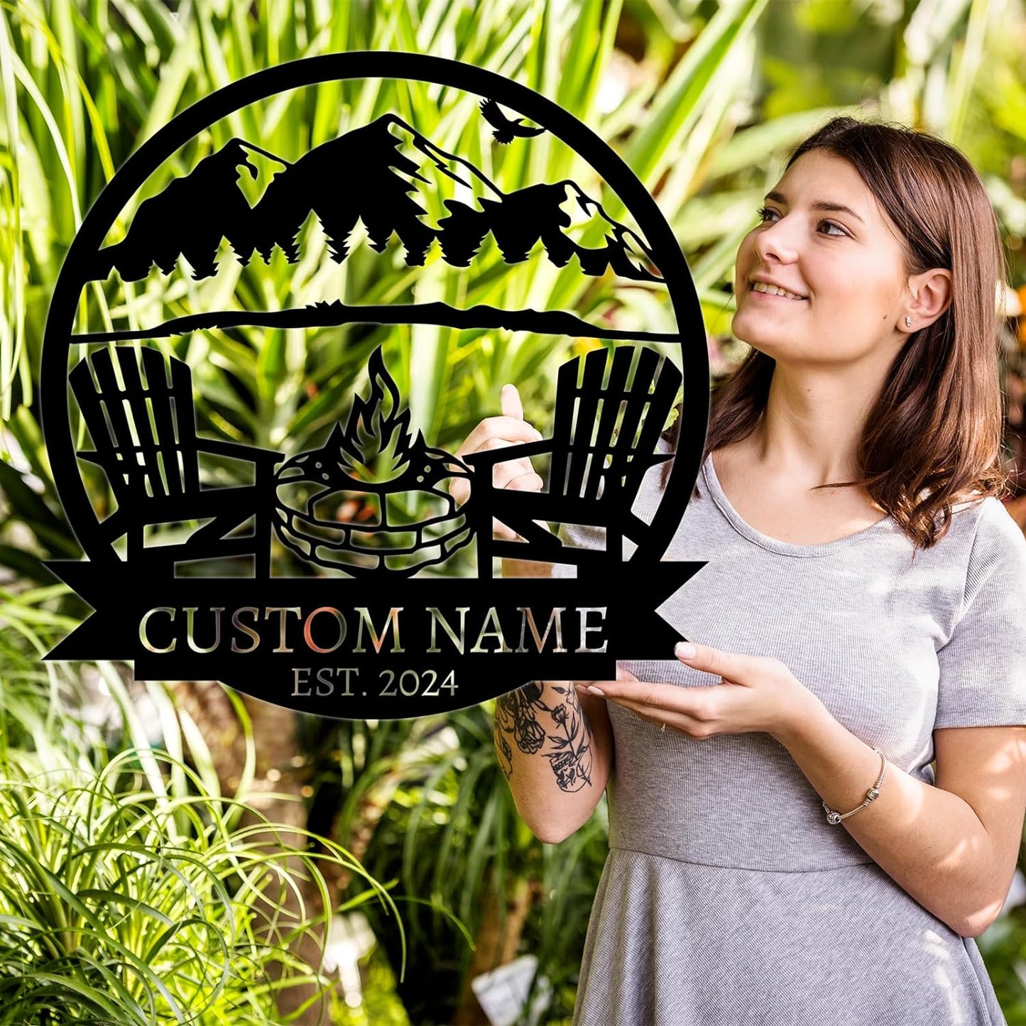 Personalized Camping Signs | Custom Metal Sign | Custom Mountain Campfire Sign | Custom Signs Outdoor Metal | Family Name Sign | Personalized Campfire Name Sign | Metal Wall Art | Camping Signs