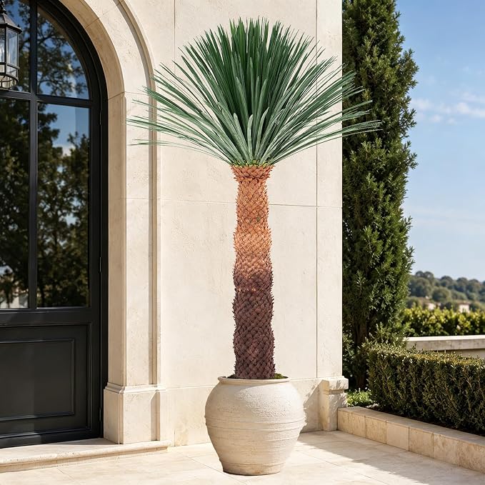 8.6FT Artificial Agave Plant in Black Pot, 103 Inch Tall Faux Agave with Removable White Coating, Fake Floor Plant for Indoor Outdoor Front Porch Patio Home Office Hotel Desert Style Decor