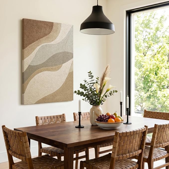 Modern Neutral Textured Vertical Wall Art, Large Oil Painting Wall Decor | Minimalist Original Hand‑Painted Canvas Wall Art, Sandstone Abstract Artwork for Living Room Bedroom Dining Room, 36x24 in