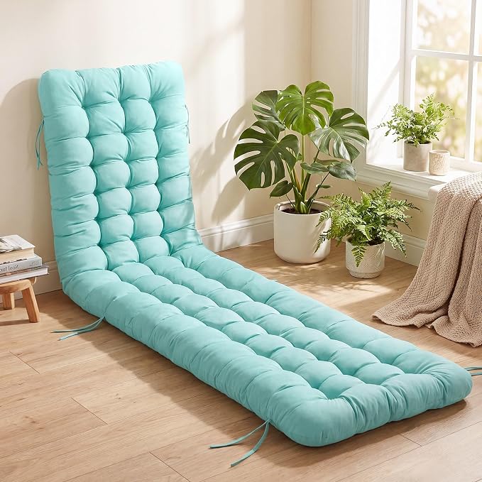 Wenqik Long Floor Cushion Large Floor Cushion with Brushed Cotton 74.8 x 27.5 x 3.15 in Jumbo Lounger Pillow for Outdoor Indoor Bay Window Meditation Yoga Reading Sleeping (Cyan)